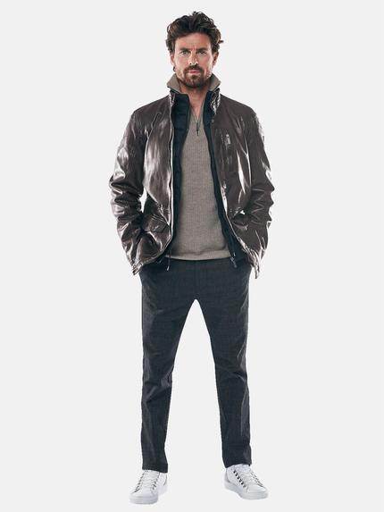 ENGBERS GERMANY Herren Lange Lederjacke Schokobraun 30161 ENGBERS GERMANY Herren Lange Lederjacke Schokobraun 30161