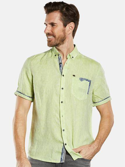 engbers Herren Kurzarm-Hemd aus Leinen Limonengelb 34667 engbers Herren Kurzarm-Hemd aus Leinen Limonengelb 34667