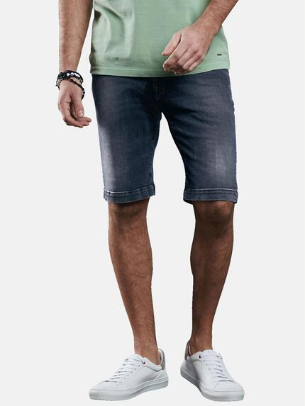 emilio adani Hochelastische Bermuda mit authentischer Waschung Saphirblau