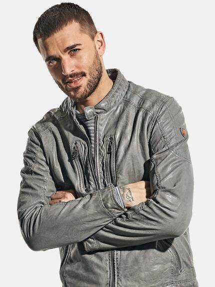 emilio adani Herren Bikerlederjacke Grau 30651 emilio adani Herren Bikerlederjacke Grau 30651