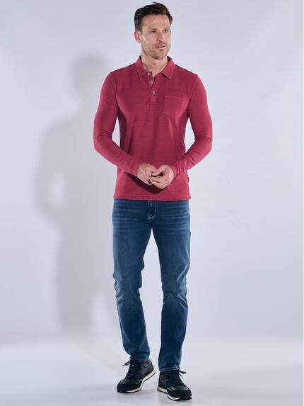 engbers Herren Polo-Shirt meliert Rot 39430 engbers Herren Polo-Shirt meliert Rot 39430