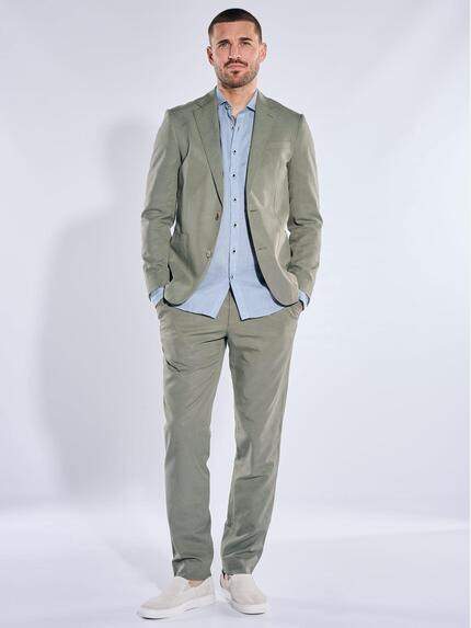 emilio adani Herren Anzug-Sakko aus Leinenmischqualität Khaki 40369