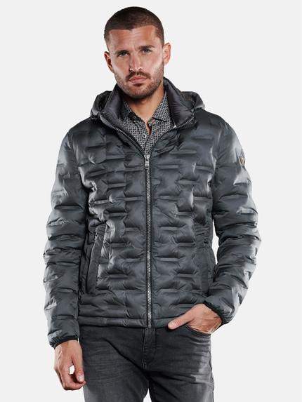 emilio adani Steppjacke mit Kapuze Dunkelgrau