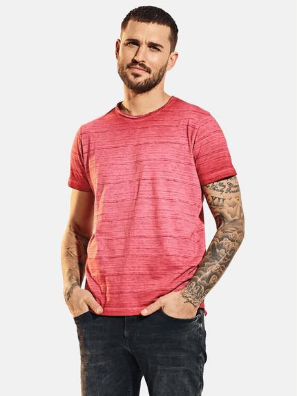 emilio adani T-Shirt Rundhals strukturiert Rot