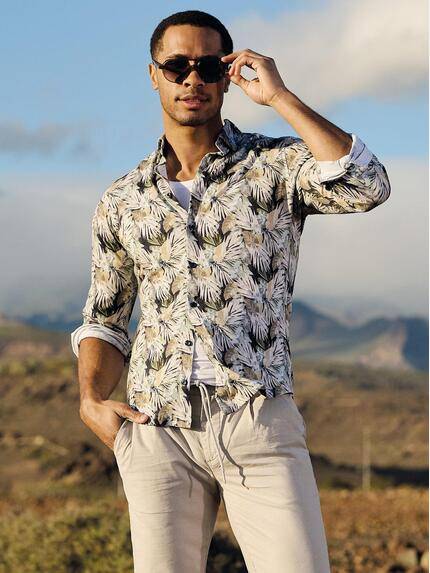 emilio adani Herren Hemd langarm Beige 40566 emilio adani Herren Hemd langarm Beige 40566