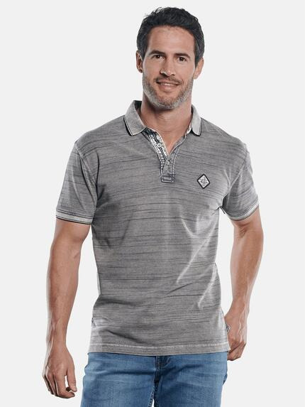 engbers Poloshirt in melierter Optik Grau