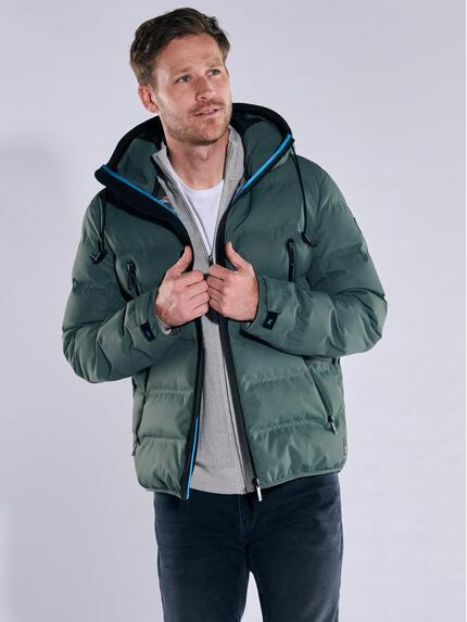 ENGBERS GERMANY Steppjacke mit innovativen Details Dunkelgruen