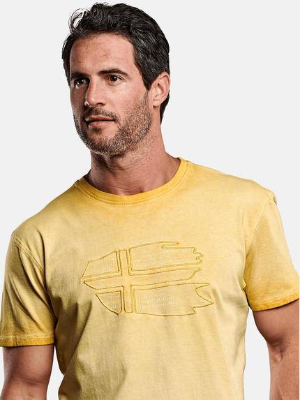 engbers Herren T-Shirt mit Applikationen Sonnenorange 28008 engbers Herren T-Shirt mit Applikationen Sonnenorange 28008