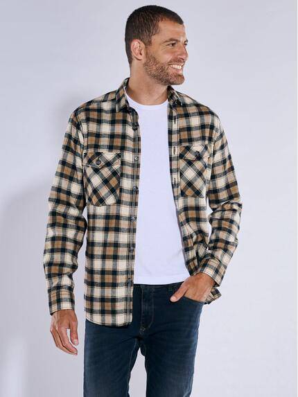 engbers Overshirt kariert Hellbraun