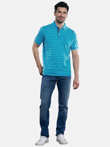engbers Herren Poloshirt gestreift Wasserblau 31653 engbers Herren Poloshirt gestreift Wasserblau 31653