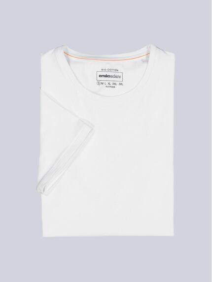 emilio adani Herren Basic-Shirt "My Favorite" organic Weiß 39510