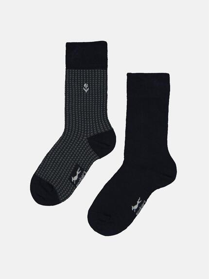 engbers Socke gemustert Marineblau