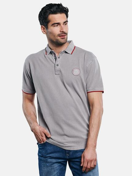 engbers Polo-Shirt gefärbt Mausgrau