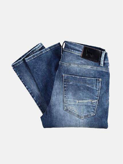 emilio adani Herren Superstretch Jeans mit modischen Destroys Blau 29273 emilio adani Herren Superstretch Jeans mit modischen Destroys Blau 29273