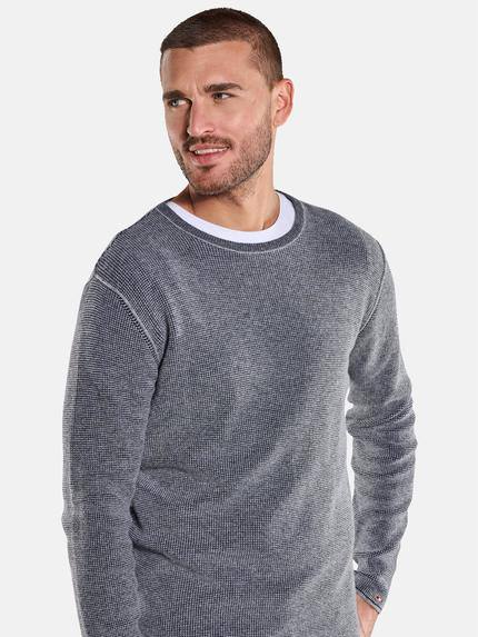 emilio adani Herren Rundhals Pullover Grau 33894