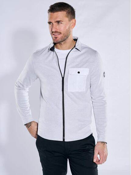 emilio adani Overshirt mit Zipper Silbergrau
