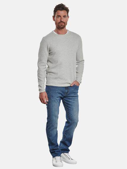 ENGBERS GERMANY Herren Pullover Rundhals Silbergrau 32835