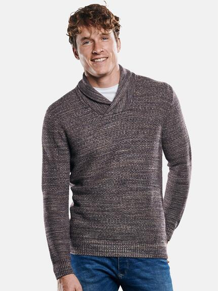 engbers Strukturierter Baumwollpullover Braun