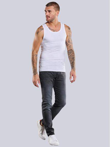 emilio adani Herren Tank Top uni Weiß 39674