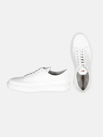 emilio adani Herren Sneaker aus Leder Weiß 32656 emilio adani Herren Sneaker aus Leder Weiß 32656