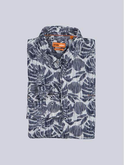 emilio adani Herren Hemd langarm Marineblau 40564