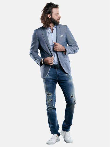 emilio adani Herren Dezent gestreiftes Sommer-Sakko Blau 29154 emilio adani Herren Dezent gestreiftes Sommer-Sakko Blau 29154
