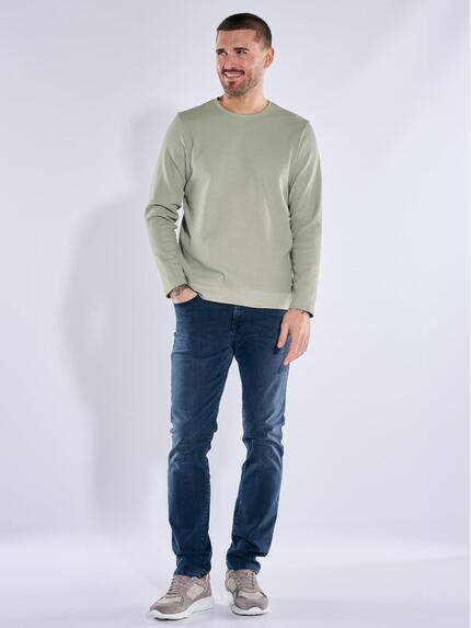 emilio adani Herren Modisches Langarm-Shirt Gruen 40129