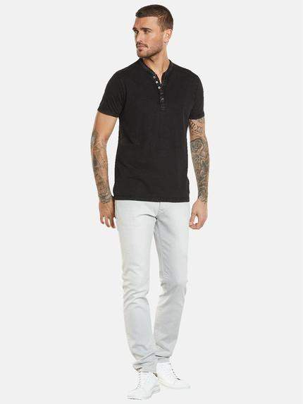 emilio adani Herren Henley-Shirt aus Baumwolle Schwarz 34543 emilio adani Herren Henley-Shirt aus Baumwolle Schwarz 34543