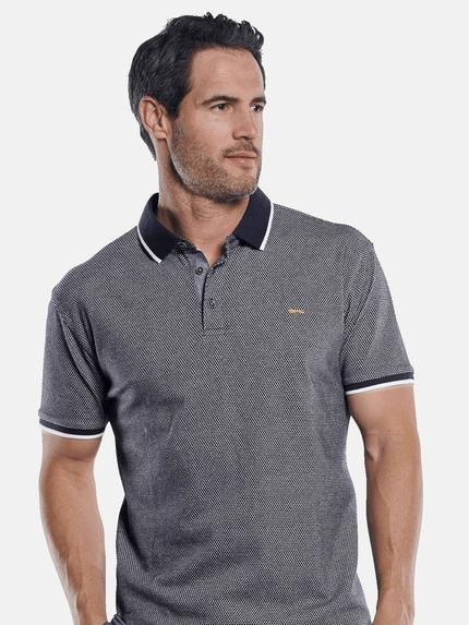engbers Herren Poloshirt in Jaquard Optik Indigoblau 30675 engbers Herren Poloshirt in Jaquard Optik Indigoblau 30675