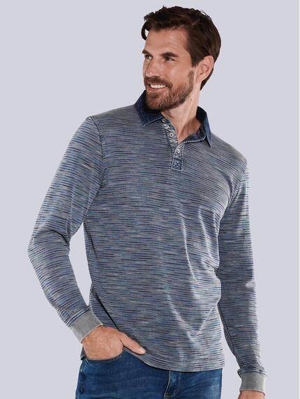 engbers Herren Langarm-Shirt mit Polo-Kragen Grau 35636 engbers Herren Langarm-Shirt mit Polo-Kragen Grau 35636