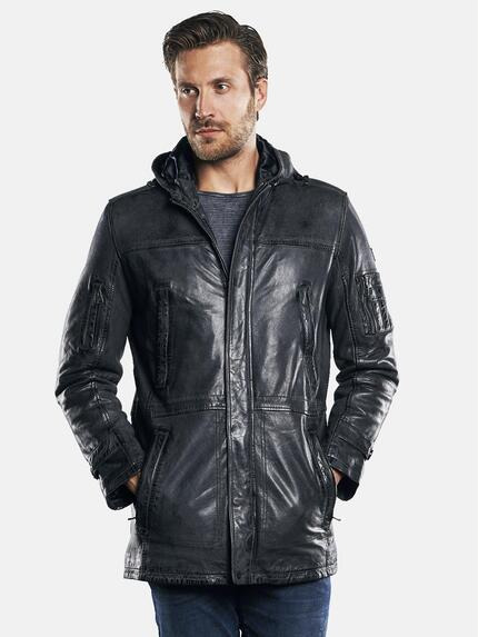 emilio adani modischer Leder-Parka Anthrazit