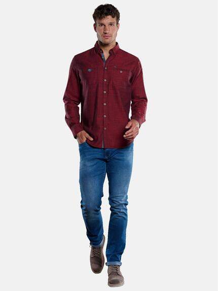 engbers Herren Langarm-Hemd strukturiert Rot 33379 engbers Herren Langarm-Hemd strukturiert Rot 33379
