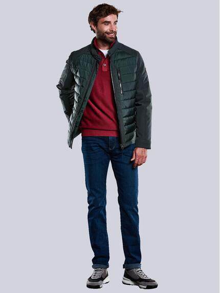 engbers Herren Steppjacke aus Materialmix Grün 33300 engbers Herren Steppjacke aus Materialmix Grün 33300