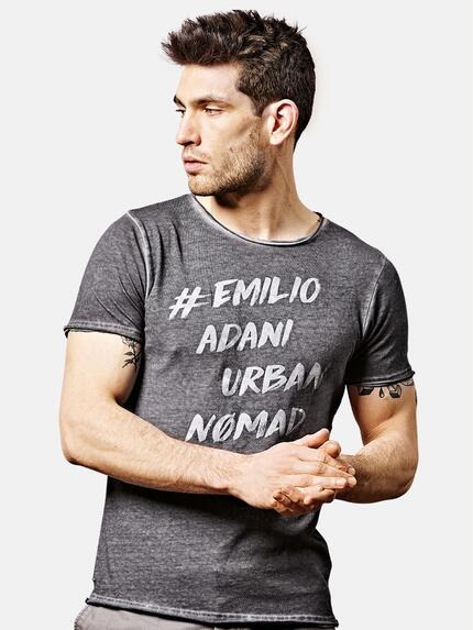 emilio adani Rundhals T-Shirt Stahlgrau