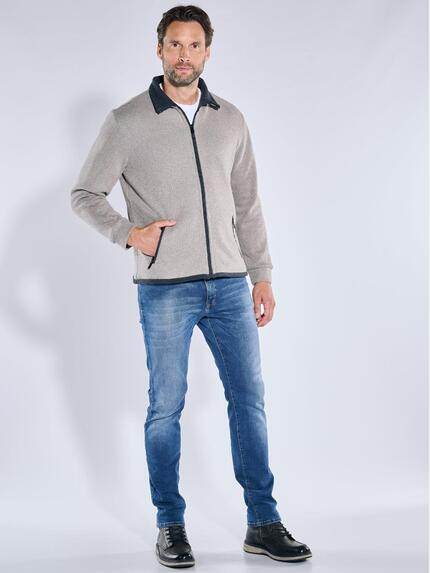 engbers Herren Sweatjacke meliert Braunbeige 39561