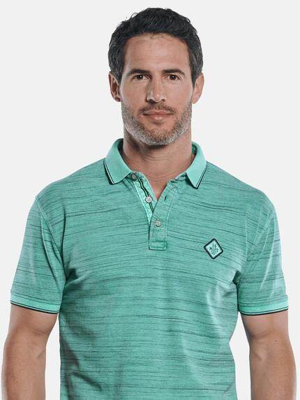 engbers Herren Poloshirt in melierter Optik Mint 29787 engbers Herren Poloshirt in melierter Optik Mint 29787