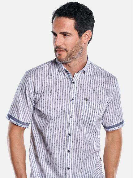 engbers Herren Gestreiftes Kurzarmhemd mit Kontrastdetails Blau 29892 engbers Herren Gestreiftes Kurzarmhemd mit Kontrastdetails Blau 29892