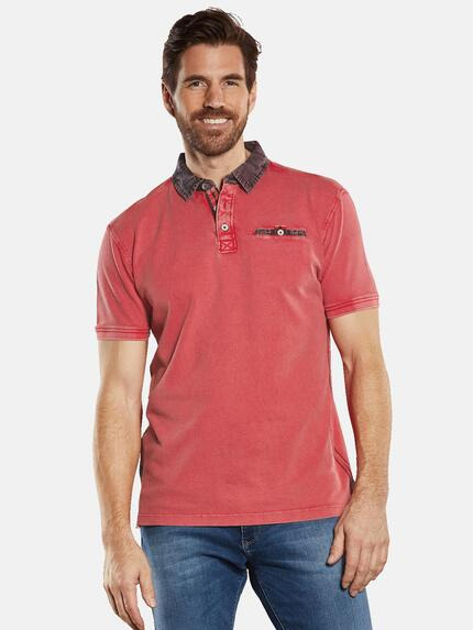 engbers Polo-Shirt strukturiert Tomatenrot