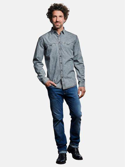 engbers Herren Langarm-Hemd gemustert Petrolblau 32049 engbers Herren Langarm-Hemd gemustert Petrolblau 32049