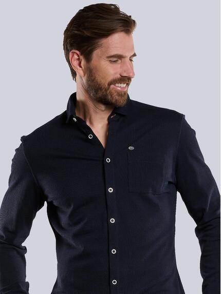 engbers Herren Langarm-Hemd uni Saphirblau 34031