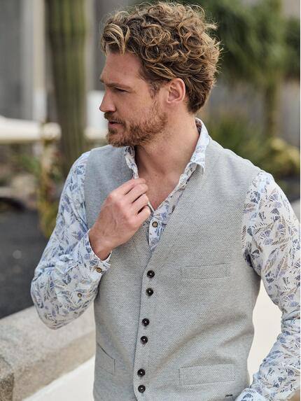 engbers Sakko-Weste slim fit Silbergrau