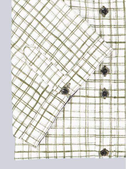 engbers Herren Kurzarm-Hemd kariert Oliv 38490