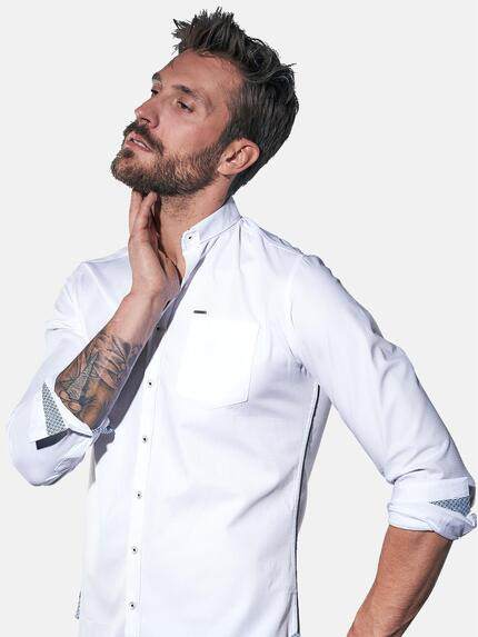 emilio adani Herren Langarmhemd mit feiner Struktur Weiß 30866 emilio adani Herren Langarmhemd mit feiner Struktur Weiß 30866