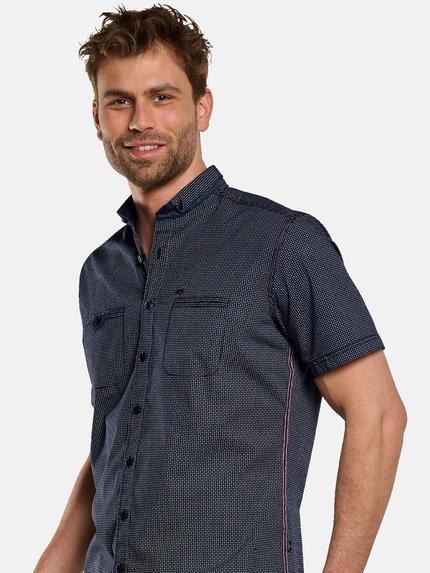engbers Herren Kurzarm-Hemd mit Minimalprint Marineblau 33095 engbers Herren Kurzarm-Hemd mit Minimalprint Marineblau 33095