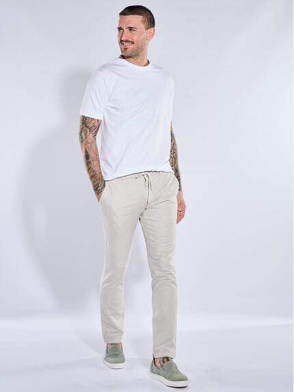 emilio adani Herren Chino mit Leinen-Anteil Beige 40736