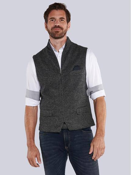 engbers Sakko-Weste mit Zipper Anthrazit
