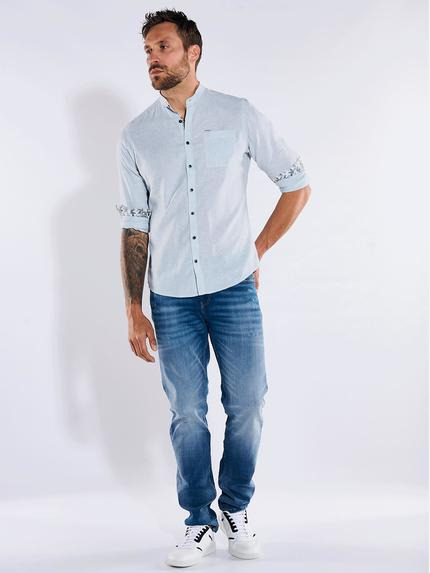 emilio adani Herren Langarm-Hemd mit Leinenanteil Blau 36224 emilio adani Herren Langarm-Hemd mit Leinenanteil Blau 36224