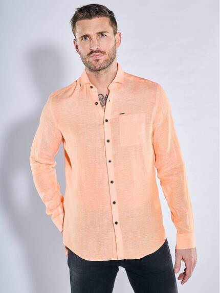 emilio adani Langarm-Hemd aus Leinen Orange