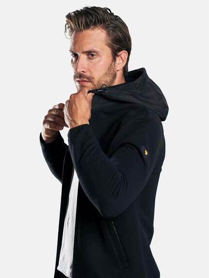 emilio adani Herren Sweatjacke im Athleisure-Stil Schwarz 30557 emilio adani Herren Sweatjacke im Athleisure-Stil Schwarz 30557