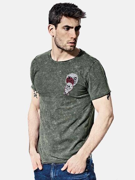 emilio adani Rundhals T-Shirt Tannengrün